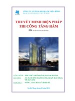 Thuyết minh bản vẽ biện pháp thi công tầng hầm
