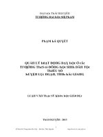 Luận văn quản lý hoạt động dạy học ở các trường trung học cơ sở có đông học sinh dân tộc thiểu số huyện lục ngạn tỉnh bắc giang