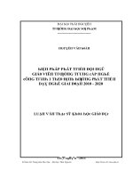 Luận văn biện pháp phát triển đội ngũ giáo viên trường trung cấp nghề công trình 1 theo định hướng phát triển dạy nghề giai đoạn 2010 2020