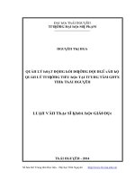 Luận văn quản lý hoạt động bồi dưỡng đội ngũ cán bộ quản lý trường tiểu học tại trung tâm gdtx tỉnh thái nguyên