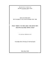 (Luận văn) phát triển văn hóa đọc cho sinh viên trường đại học đồng tháp