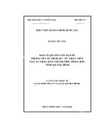 (Luận văn) bảo vệ quyền con người trong xét xử hình sự   từ thực tiễn tòa án nhân dân thành phố đồng hới, tỉnh quảng bình
