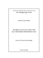 (Luận văn) tội trộm cắp từ thực tiễn quận thanh khê, thành phố đà nẵng