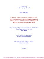 (Luận văn) đánh giá công tác cấp giấy chứng nhận quyền sử dụng đất, quyền sở hữu nhà ở và tài sản khác gắn liền với đất trên địa bàn huyện tư nghĩa, tỉnh quảng ngãi