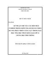 (Luận văn) kĩ thuật chế tác câu hỏi trắc nghiệm trong kiểm tra đánh giá theo hướng phát triển năng lực trong dạy học hóa học phần kim loại lớp 12 trung học phổ thông