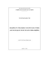 Luận văn thạc sĩ  nghiên cứu ứng dụng tảo spirulina trong chế phẩm khẩu phần ăn giàu dinh dưỡng vnu lvts08w