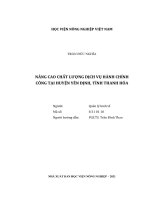 Khóa luận tốt nghiệp nâng cao chất lượng dịch vụ hành chính công tại huyện yên định, tỉnh thanh hóa