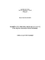 (Luận văn) nghiên cứu phương pháp quay lui và ứng dụng giải bài toán sudoku