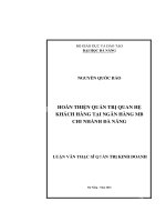 (Luận văn) hoàn thiện quản trị quan hệ khách hàng tại ngân hàng mb chi nhánh đà nẵng
