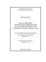(Luận văn) quản lý hoạt động giáo dục hướng nghiệp học sinh ở các trường trung học cơ sở thành phố vị thanh, tỉnh hậu giang