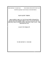 (Luận văn) hoạt động cho vay ngắn hạn đối với doanh nghiệp nhỏ và vừa tại ngân hàng thương mại cổ phần công thương việt nam   chi nhánh gia lai