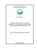 Luận văn đánh giá công tác thừa kế quyền sử dụng đất tại thành phố thái nguyên tỉnh thái nguyên giai đoạn 2012 2016
