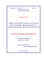 Nghiên cứu đặc điểm lâm sàng, cận lâm sàng, kết quả sớm điều trị chấn thương gan tại bệnh viện đa khoa trung ương thái nguyên