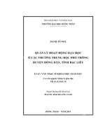(Luận văn) quản lý hoạt động dạy học ở các trường trung học phổ thông huyện hồng dân, tỉnh bạc liêu
