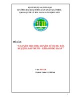 Tieu luan đề tài chuyển nhượng quyền sử dụng đất huyện tháp mười – tỉnh đồng tháp