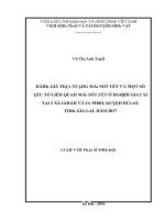 Luận văn đánh giá thực trạng mắc sốt rét và một số yếu tố liên quan mắc sốt rét ở người gia rai tại 2 xã ianan và iapnon huyện đức cơ tỉnh gia lai năm 2017