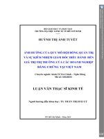 Luận văn thạc sĩ UEH ảnh hưởng của quy mô hội đồng quản trị và sự kiêm nhiệm giám đốc điếu hành đến giá trị thị trường của các doanh nghiệp bằng chứng tại việt nam , luận văn thạc sĩ