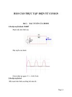 Báo cáo thực tập điện tử cơ bản đặc tuyến của diode mạch chỉnh lưu