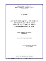 Luận văn thạc sĩ UEH ảnh hưởng của sự thỏa mãn thù lao đến sự gắn kết với tổ chức của các nhân viên văn phòng tại thành phố hồ chí minh , luận văn thạc sĩ