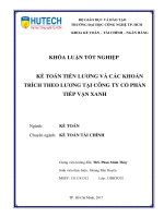 (Luận văn) kế toán tiền lương và các khoản trích theo lương tại công ty cổ phần tiếp vận xanh