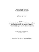 (Luận văn) quản lý hoạt động giáo dục an toàn giao thông cho học sinh các trường tiểu học ở thành phố quy nhơn, tỉnh bình định