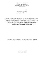 Luận văn đánh giá thực trạng và đề xuất giải pháp thực hiện tiêu chí môi trường và an toàn thực phẩm trong xây dựng mô hình nông thôn mới