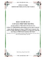 BÁO CÁO ĐỀ XUẤT CẤP GIẤY PHÉP MÔI TRƯỜNG của dự án đầu tư “NHÀ MÁY SẢN XUẤT CỦA CÔNG TY TNHH ROHTOMENTHOLATUM (VIỆT NAM) II”