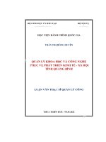 (Luận văn) quản lý khoa học và công nghệ phục vụ phát triển kinh tế   xã hội tỉnh quảng bình