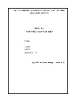 Báo cáo môn thực tập máy điện thí nghiệm không tải máy phát điện xoay chiều,1 chiều,roto lồng sóc
