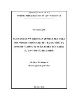 Luận văn thẩm quyền và biện pháp quản lý nhà nước đối với hoạt động lưu trữ ở các công ty cổ phần và công ty trách nhiệm hữu hạn có sự góp vốn của nhà nước