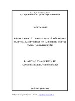 Luận văn hiệu quả kinh tế trong sản xuất và tiêu thụ chè theo tiêu chuẩn vietgap của các hộ nông dân tại thành phố thái nguyên