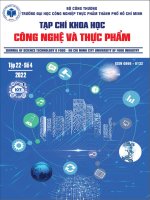 Tạp chí khoa học Công nghệ và Thực phẩm Tập 22