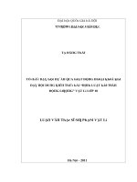 Luận văn tổ chức dạy học dự án qua hoạt động ngoại khóa khi dạy nội dung kiến thức bài định luật bảo toàn động lượng vật lý 10