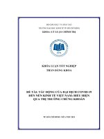Khóa Luận Tốt Nghiệp: TÁC ĐỘNG CỦA ĐẠI DỊCH COVID 19 ĐẾN NỀN KINH TẾ VIỆT NAM BIỂU HIỆN QUA THỊ TRƯỜNG CHỨNG KHOÁN