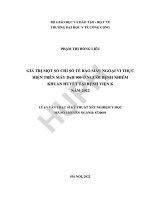 Giá trị một số chỉ số tế bào máu ngoại vi thực hiện trên máy dxh900 ở người bệnh nhiễm khuẩn huyết tại bệnh viện k năm 2022
