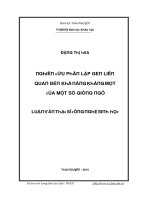 Luận văn nghiên cứu phân lập gen liên quan đến khả năng kháng mọt của một số giống ngô