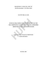 Đánh giá hoạt động chăm sóc bệnh nhân sau mổ thay khớp háng tại khoa chấn thương chỉnh hình bệnh viện đa khoa xanh pôn năm 2018