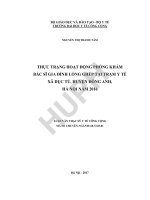 Thực trạng hoạt động phòng khám bác sĩ gia đình lồng ghép tại trạm y tế xã dục tú, huyện đông anh, hà nội năm 2016