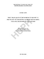 Thực trạng quản lý hồ sơ bệnh án nội trú và một số yếu tố ảnh hưởng tại bệnh viện đa khoa tâm anh, thành phố hà nội, năm 2020