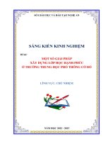 Một số giải pháp xây dựng lớp học hạnh phúc ở trường trung học phổ thông cờ đỏ