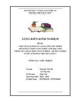 Một số giải pháp của giáo viên chủ nhiệm nhằm phát triển năng khiếu cho học sinh thông qua hoạt động trải nghiệm hƣớng nghiệp ở lớp 10 trƣờng thpt quỳ  hâu, tỉnh nghệ an