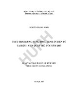 Thực trạng ứng dụng sơ đồ bệnh án điện tử tại bệnh viện quận thủ đức năm 2017