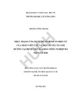 Thực trạng ứng dụng hồ sơ bệnh án điện tử của nhân viên y tế tại bệnh viện đa khoa nông nghiệp hà nội năm 2020