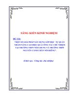Một số giải pháp xây dựng lớp học tự quản nhằm nâng cao hiệu quả công tác chủ nhiệm tại trường thpt nói chung và trườngthpt nguyễn cảnh chân nói riêng