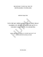 Tuân thủ quy trình an toàn trong phẫu thuật tại khoa gây mê hồi sức bệnh viện quân y 6 năm 2022 và một số yếu tố ảnh hưởng