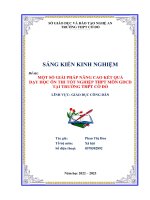 Một số giải pháp nâng cao kết quả dạy học ôn thi tốt nghiệp thpt môn gdcd tại trường thpt cờ đỏ
