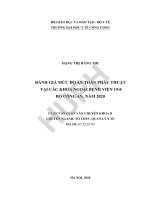 Đánh giá mức độ an toàn phẫu thuật tại các khoa ngoại bệnh viện 19 8 bộ công an năm 2020