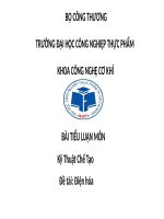 Tiểu Luận  - Kỹ Thuật Chế Tạo - Đề Tài - Điện Hóa