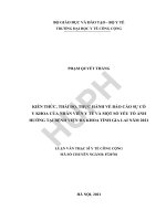 Kiến thức, thái độ, thực hành về báo cáo sự cố y khoa của nhân viên y tế và một số yếu tố ảnh hưởng tại bệnh viện đa khoa tỉnh gia lai năm 2021