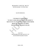Cảm nhận của bệnh nhân về chất lượng dịch vụ khám chữa bệnh tại khoa khám bệnh, bệnh viện nhân dân gia định, thành phố hồ chí minh và một số yếu tố ảnh hưởng năm 2021